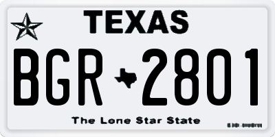TX license plate BGR2801