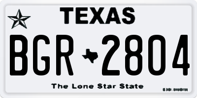 TX license plate BGR2804