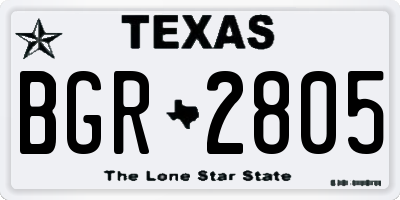 TX license plate BGR2805