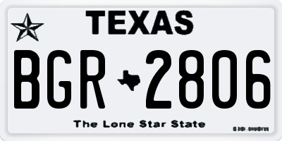 TX license plate BGR2806