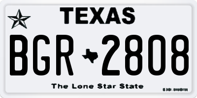 TX license plate BGR2808