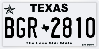 TX license plate BGR2810