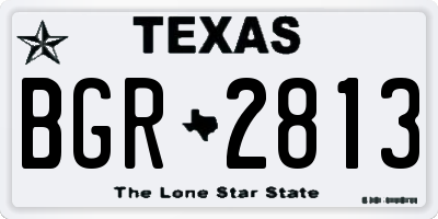 TX license plate BGR2813