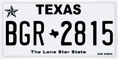 TX license plate BGR2815