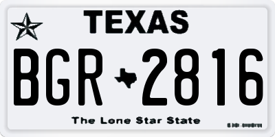 TX license plate BGR2816