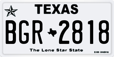 TX license plate BGR2818