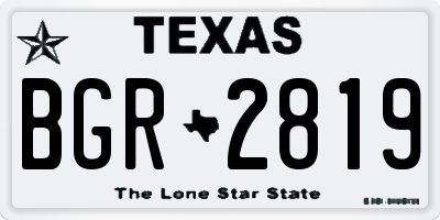 TX license plate BGR2819