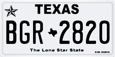 TX license plate BGR2820
