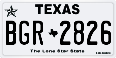 TX license plate BGR2826