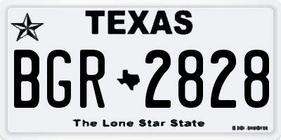 TX license plate BGR2828