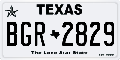 TX license plate BGR2829