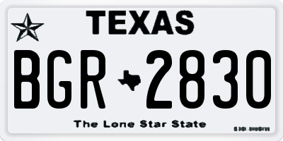 TX license plate BGR2830
