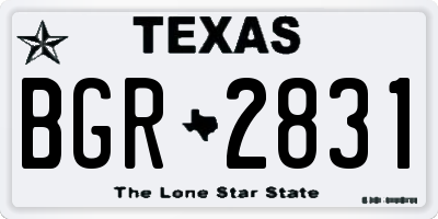 TX license plate BGR2831