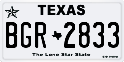 TX license plate BGR2833