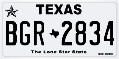 TX license plate BGR2834