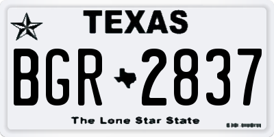 TX license plate BGR2837