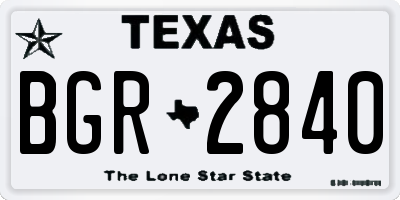 TX license plate BGR2840