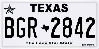TX license plate BGR2842