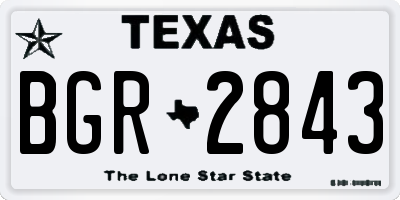 TX license plate BGR2843