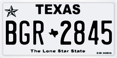 TX license plate BGR2845