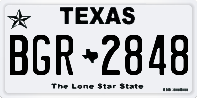 TX license plate BGR2848