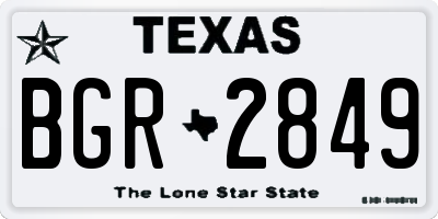 TX license plate BGR2849