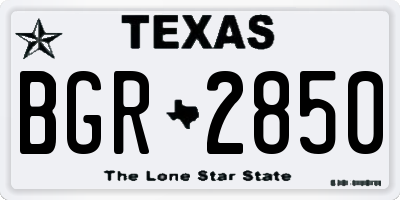 TX license plate BGR2850