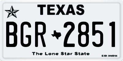 TX license plate BGR2851