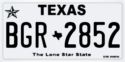 TX license plate BGR2852