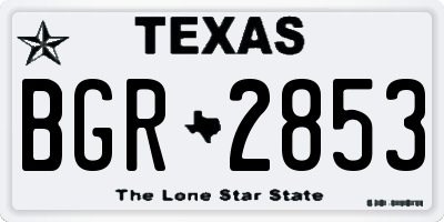 TX license plate BGR2853