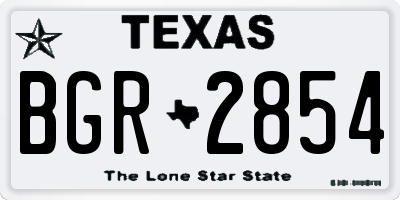 TX license plate BGR2854