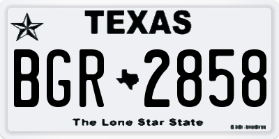 TX license plate BGR2858
