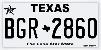 TX license plate BGR2860