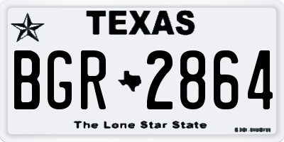 TX license plate BGR2864