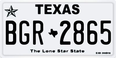 TX license plate BGR2865