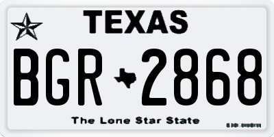 TX license plate BGR2868