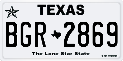 TX license plate BGR2869