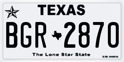 TX license plate BGR2870