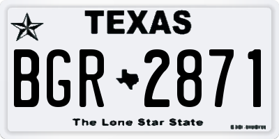 TX license plate BGR2871