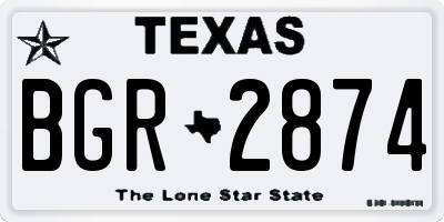 TX license plate BGR2874