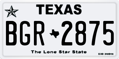 TX license plate BGR2875