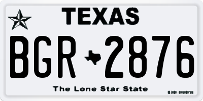 TX license plate BGR2876