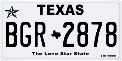 TX license plate BGR2878