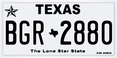 TX license plate BGR2880