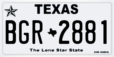 TX license plate BGR2881