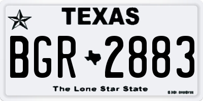 TX license plate BGR2883