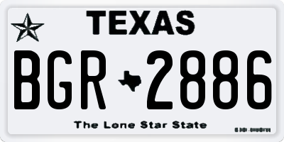 TX license plate BGR2886