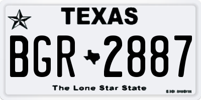 TX license plate BGR2887