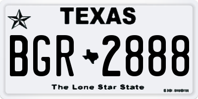 TX license plate BGR2888