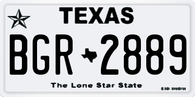 TX license plate BGR2889
